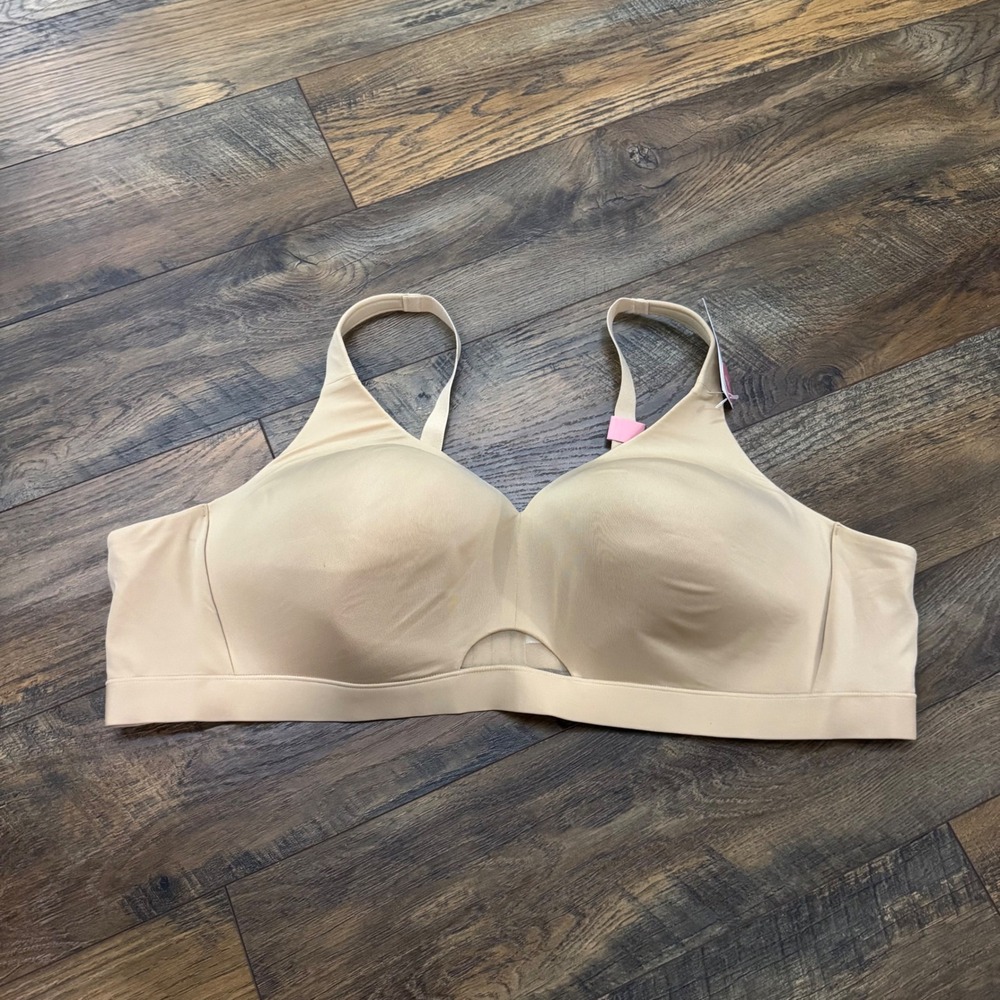 Cacique Comfort Bliss Lightly‎ Lined No-Wire Bra Beige 54B 1138280 NWT